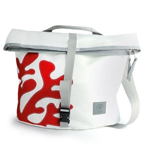 Tasche Tender City wei� Koralle rot grau