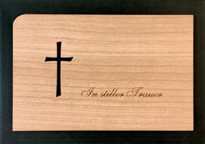Karte Holz mit Umschlag Kreuz