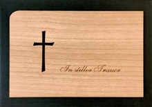 Karte Holz mit Umschlag Kreuz