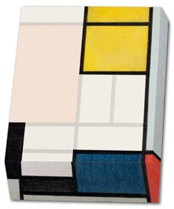 Notizblock Compositie met groot rood vla