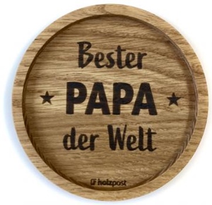 Untersetzer Eiche gelt Bester Papa Welt