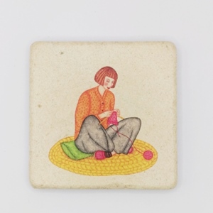 Untersetzer Fliese Strickerin